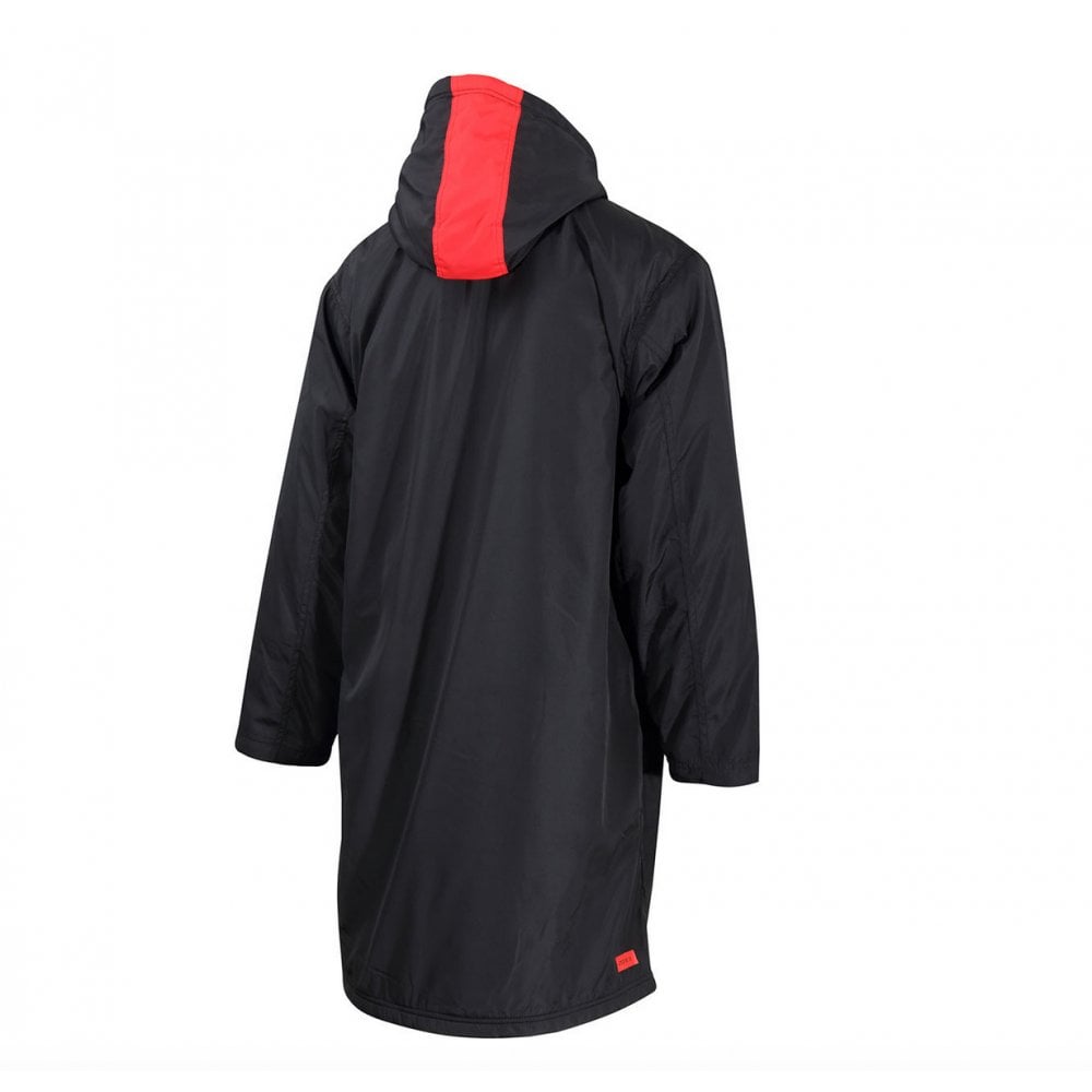 Zone3 Polar Fleece Parka Robe Jacket - Black/Red - XSmall