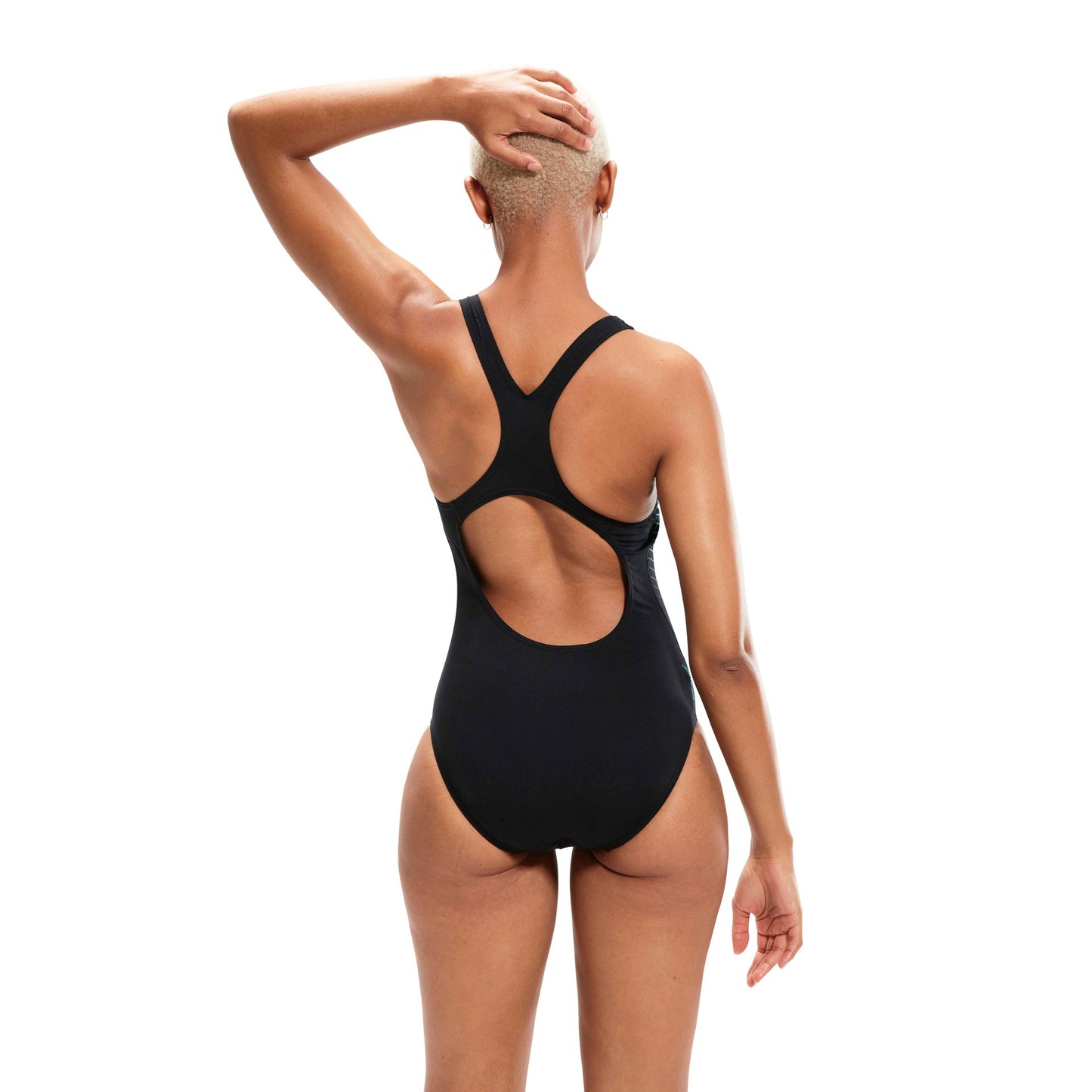 Speedo Digital Placement Medalist Swimsuit - Black/Blue - 30"
