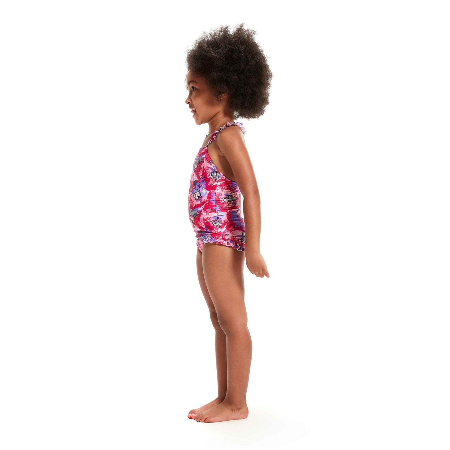 Speedo LTS Printed Frill Thinstrap Infants Swimsuit - Pink/Purple