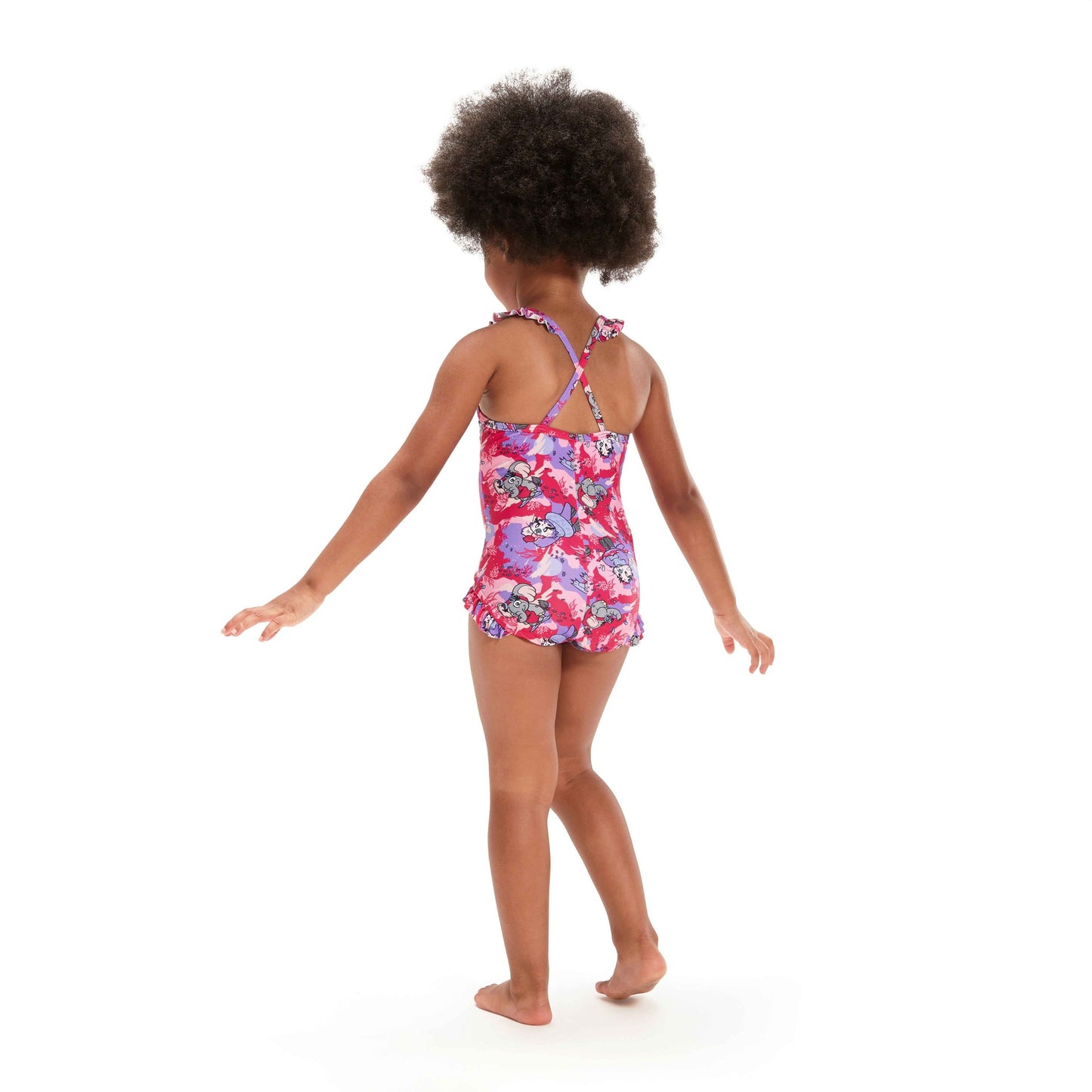 Speedo LTS Printed Frill Thinstrap Infants Swimsuit - Pink/Purple