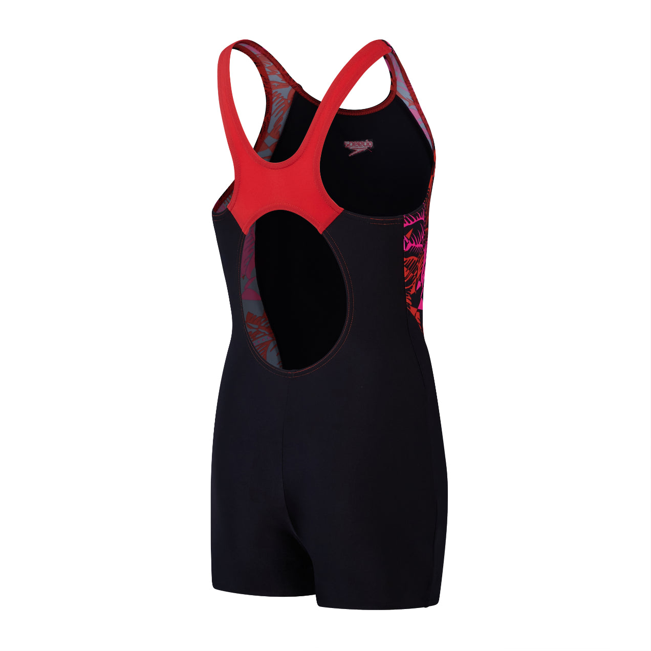 Speedo Printed Panel Junior Legsuit - Navy/Pink - 5-6 Years / 24"