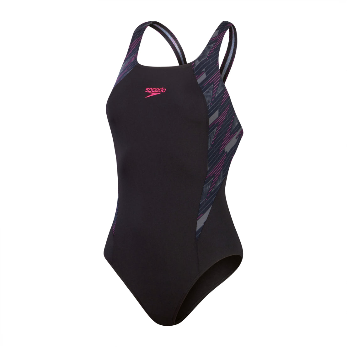 Speedo Hyperboom Splice Swimsuit - Black/Pink - 30"