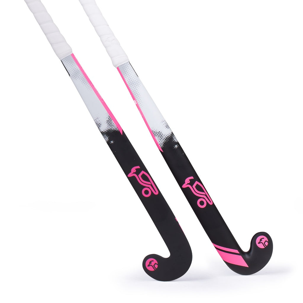 Kookaburra Swift Wooden Hockey Stick - Black/White/Pink
