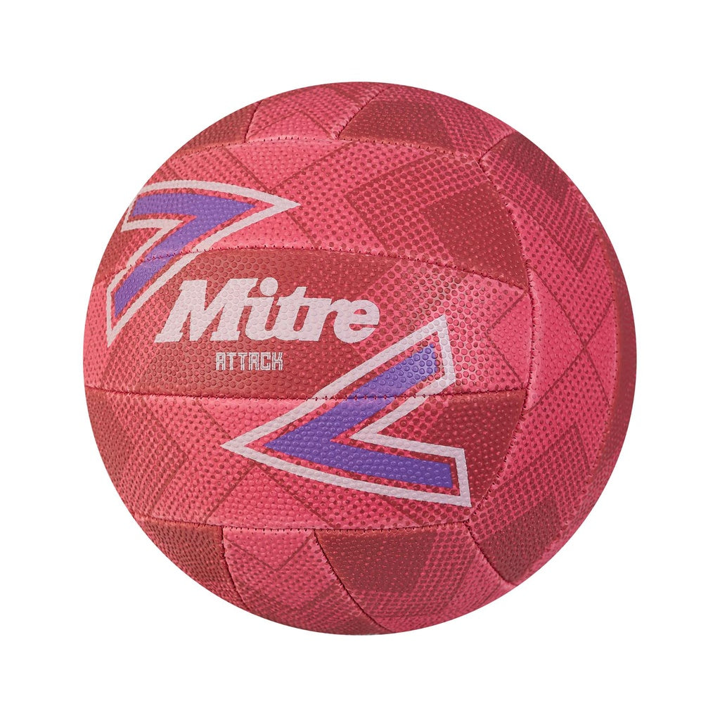 Mitre Attack Netball - Pink/Purple/White