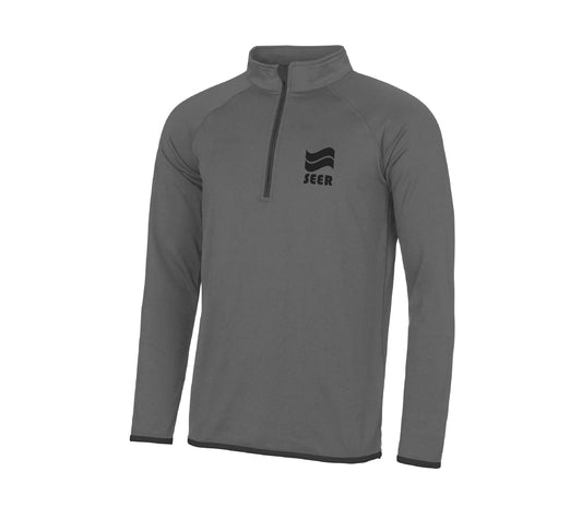 Seer 1/4 Zip S-Fit Training Top - Charcoal/Black