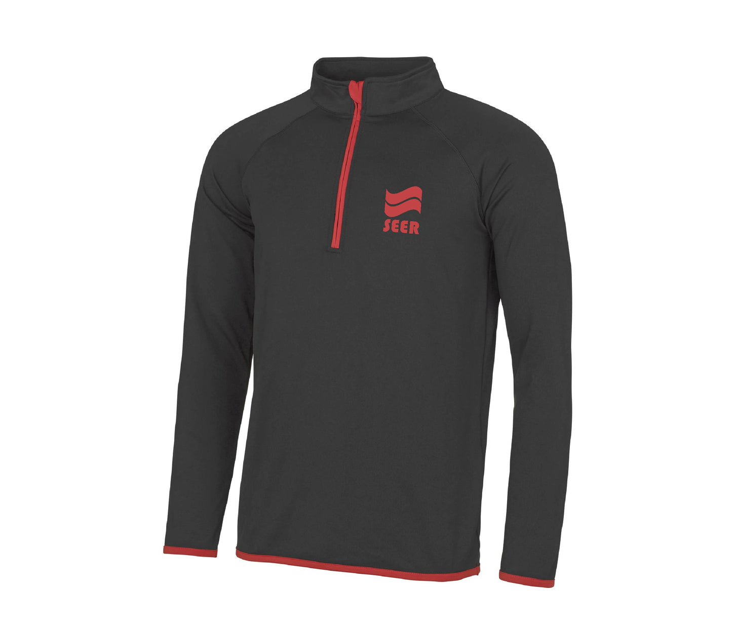 Seer 1/4 Zip S-Fit Training Top - Black/Red