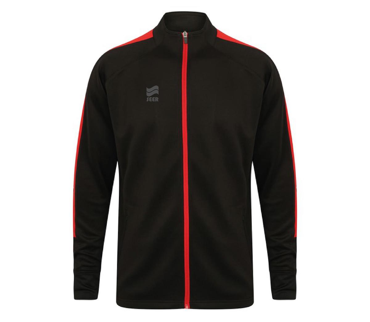 Seer Interlock Tracksuit Top - Black/Red
