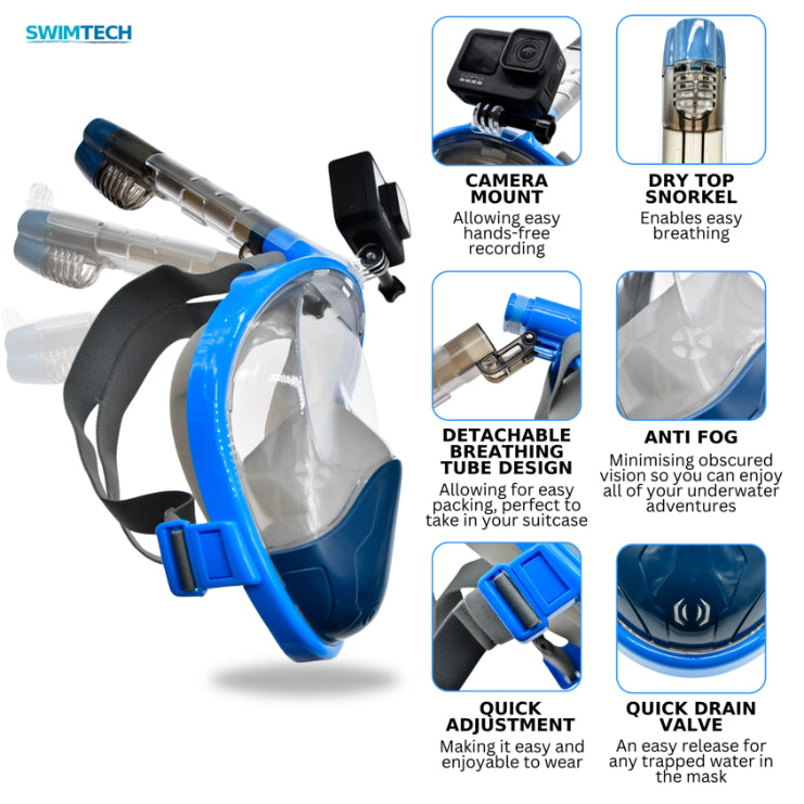 SwimTech Full Face Snorkel Mask - Adults