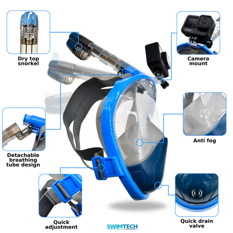 SwimTech Full Face Snorkel Mask - Adults