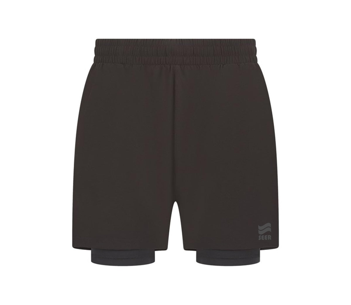 Seer 2 in 1 Sports Shorts - Black/Grey