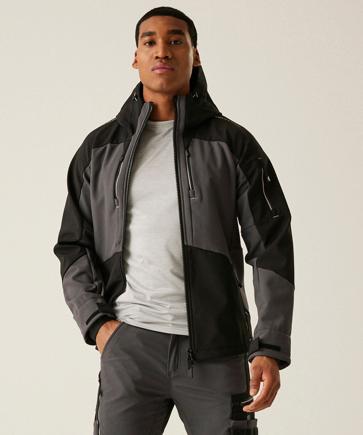 Regatta Professional RG630 4-Tex stretch 3-layer softshell jacket - Slate Grey/Black