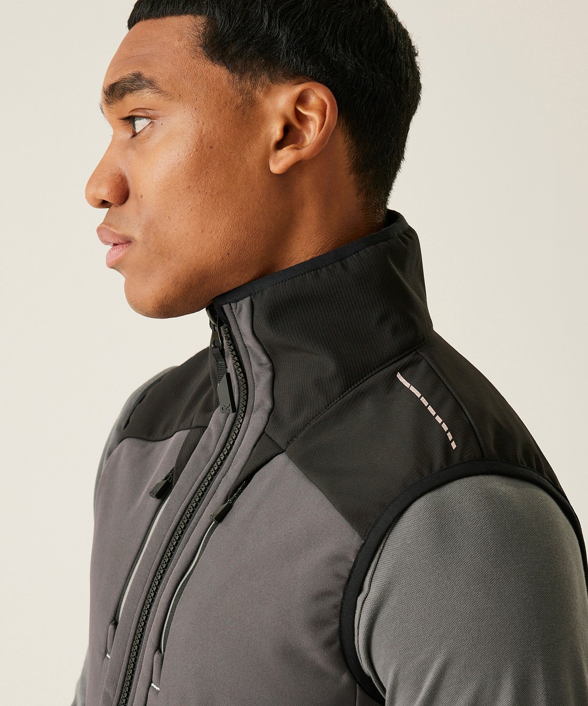 Regatta Professional RG631 4-Tex stretch 3-layer softshell bodywarmer Slate Grey/Black