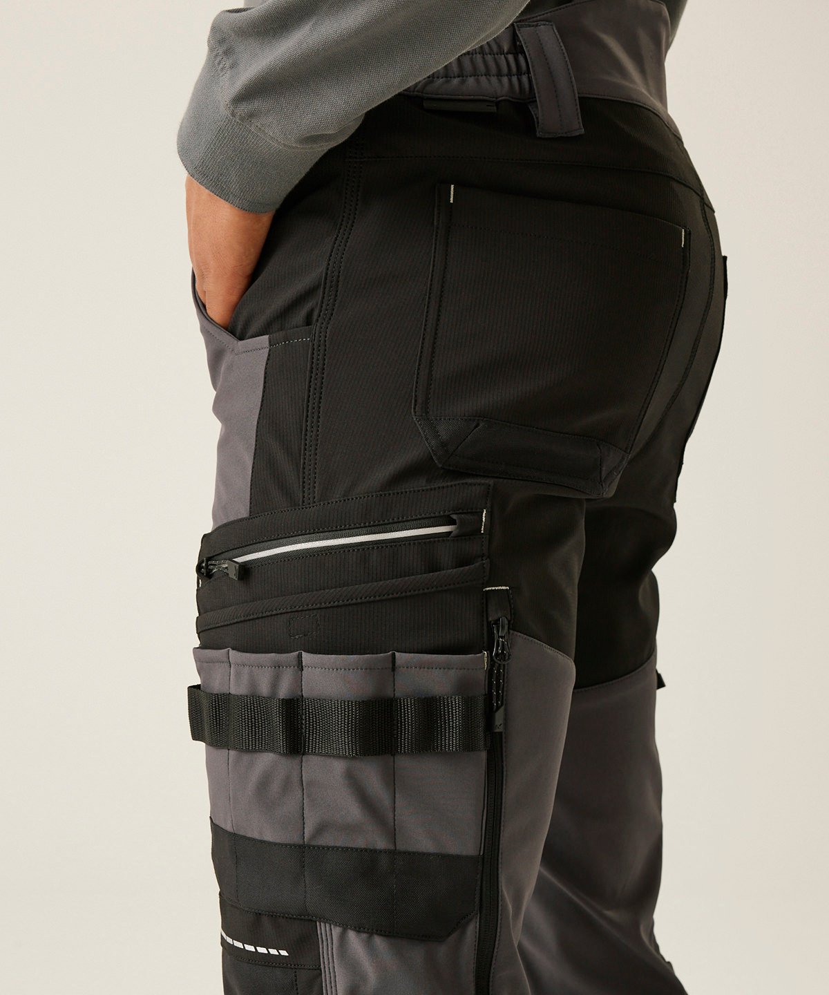 Regatta Professional RG632 4-Tex stretch holster trousers - Slate Grey/Black