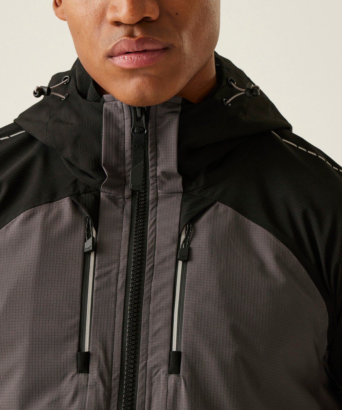 Regatta Professional RG633 4-Tex stretch waterproof shell jacket - Slate Grey/Black