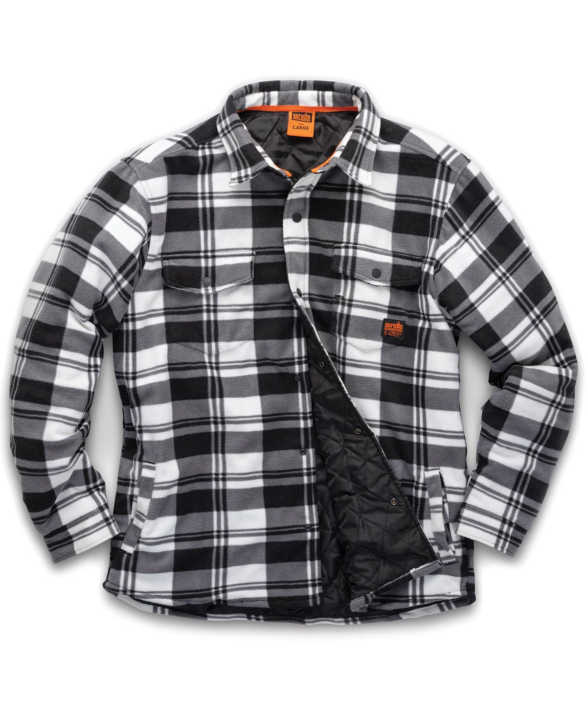 Scruffs SH053 Worker padded checked shirt - Black/White