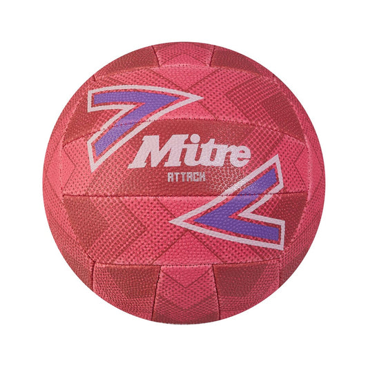 Mitre Attack Netball - Pink/Purple/White