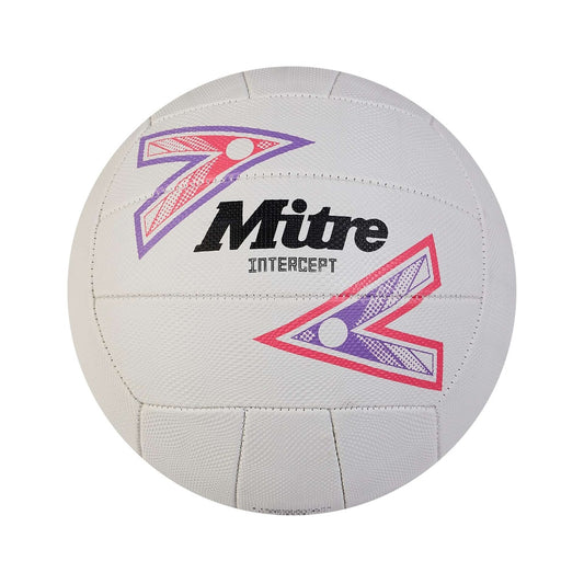 Mitre Intercept Netball - White/Purple/Pink