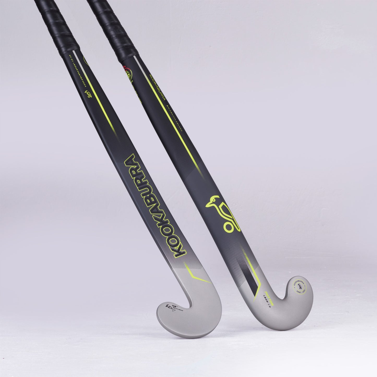 Kookaburra Phyton L-Bow Hockey Stick - Black/Grey/Lime