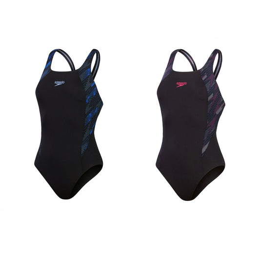 Speedo Hyperboom Splice Swimsuit - Black/Pink - 30"