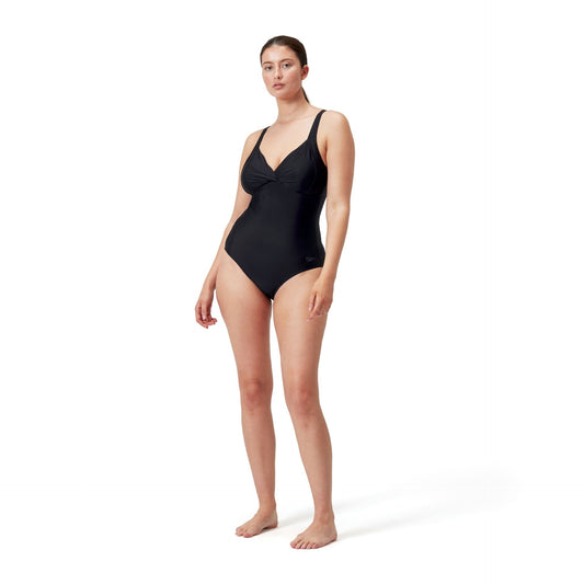 Speedo Cross Knot Shaping 1 Piece Swimsuit - Black