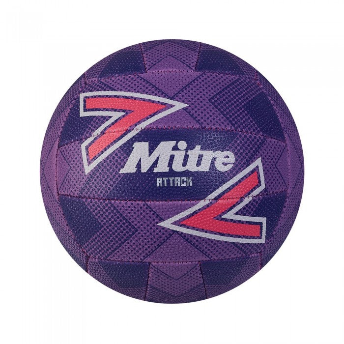 Mitre Attack Netball - Purple/Pink/White