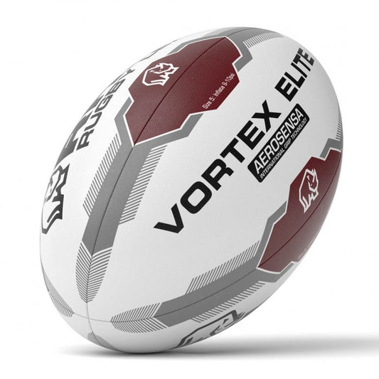 Rhino Vortex Elite XIII Rugby League Ball - White Size 5